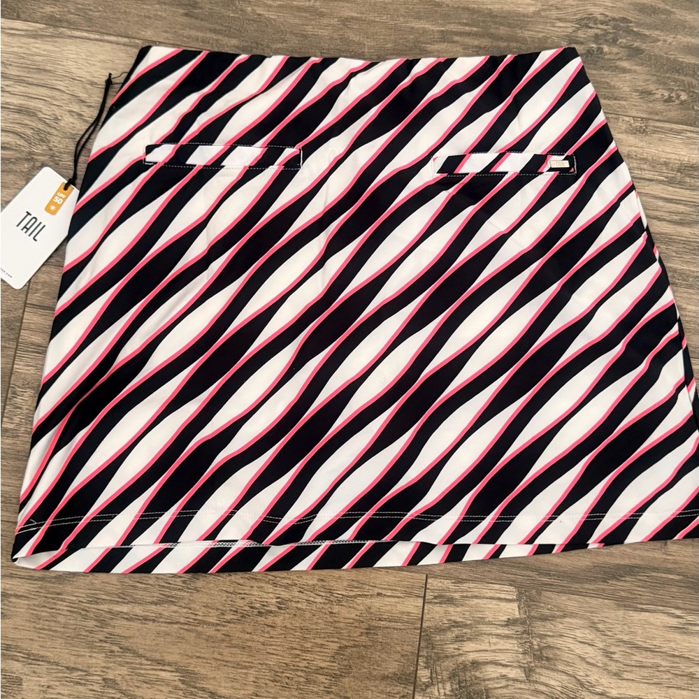 Tail Black and Pink Diagonal Stripe Mini Skort